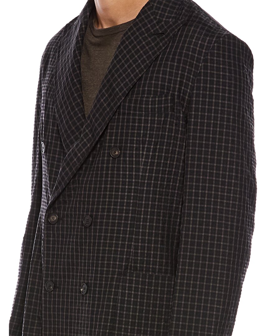 Brioni Brioni Wool & Silk-Blend Check Pattern Blazer