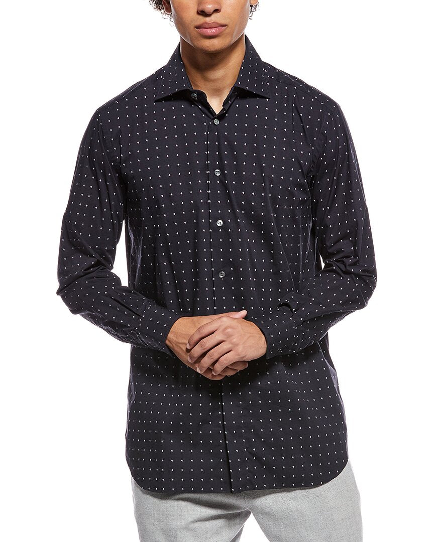 Brioni Brioni Micro Dot Cotton Sport Shirt