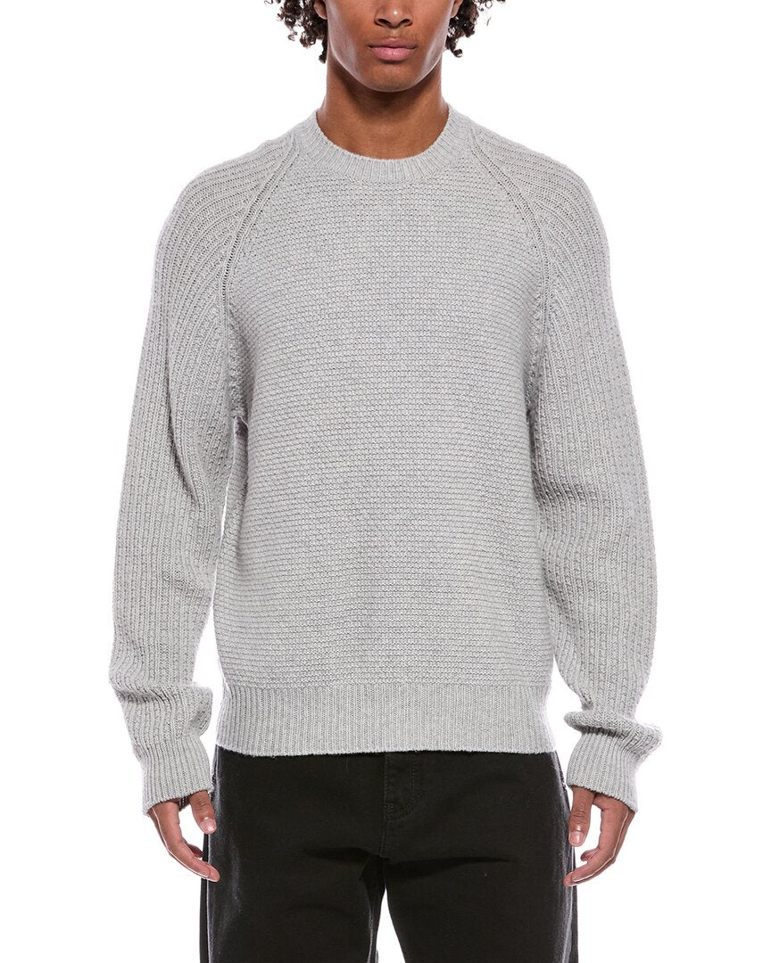 Palm Angels Palm Angels Curved Wool & Cashmere-Blend Crewneck Sweater