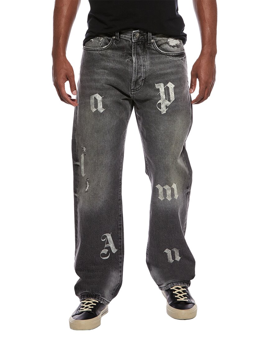Palm Angels Palm Angels Distressed Letter Jean