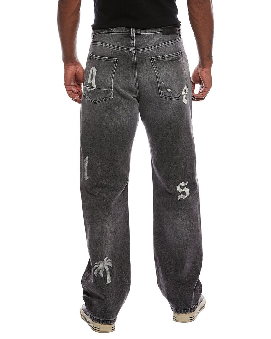 Palm Angels Palm Angels Distressed Letter Jean
