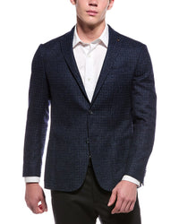 Corneliani Corneliani Cc Collection Half-Lined Jacquard Wool-Blend Blazer