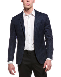 Corneliani Corneliani Cc Collection Half-Lined Jacquard Wool-Blend Blazer