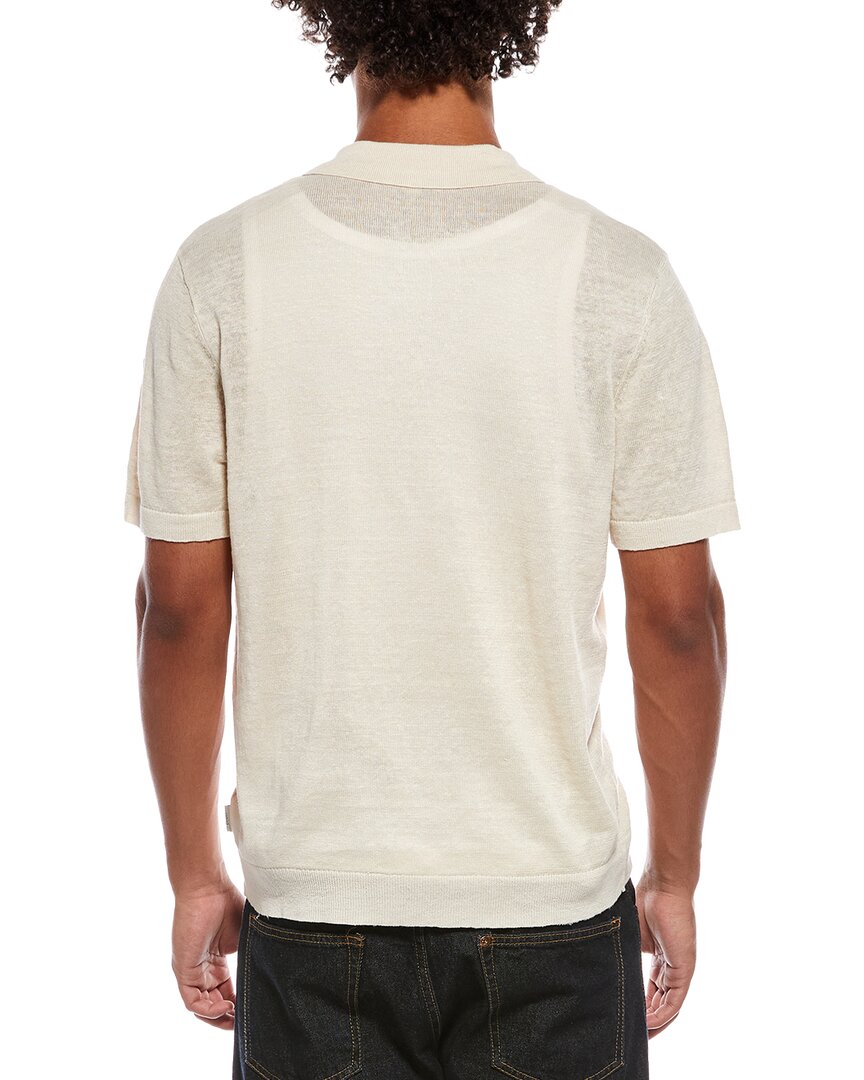 Onia Linen Johnny Collar Polo Sweater