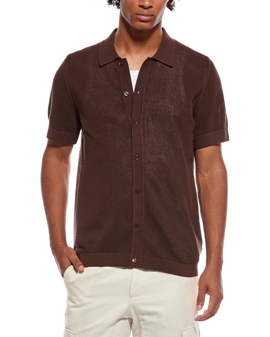 Onia Crochet Knit Button Up