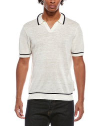 Onia Linen Johnny Collar Polo Sweater