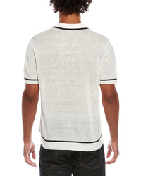 Onia Linen Johnny Collar Polo Sweater