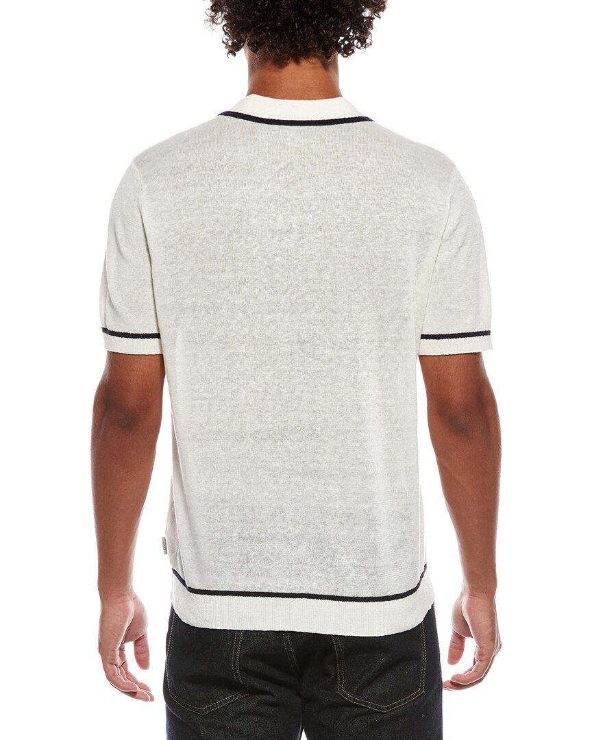 Onia Linen Johnny Collar Polo Sweater