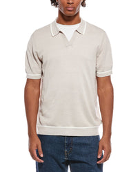Onia Linen Johnny Collar Polo Sweater