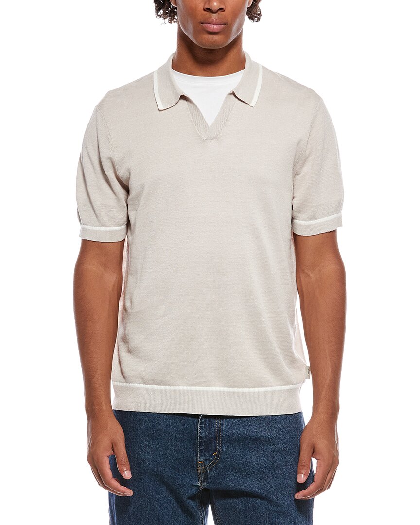 Onia Linen Johnny Collar Polo Sweater