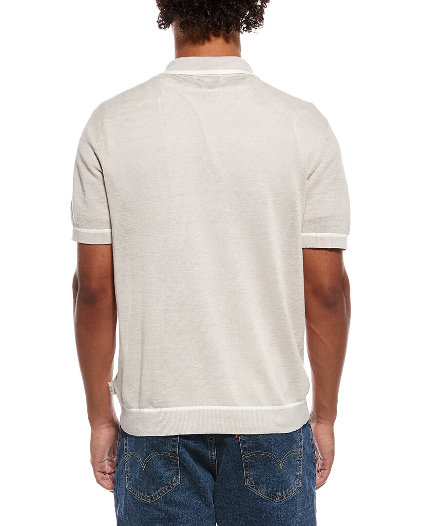 Onia Linen Johnny Collar Polo Sweater