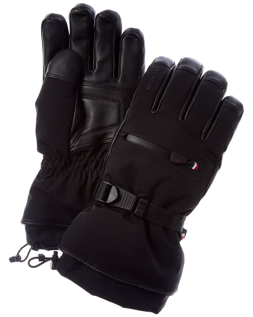 Moncler Leather-Trim Gloves