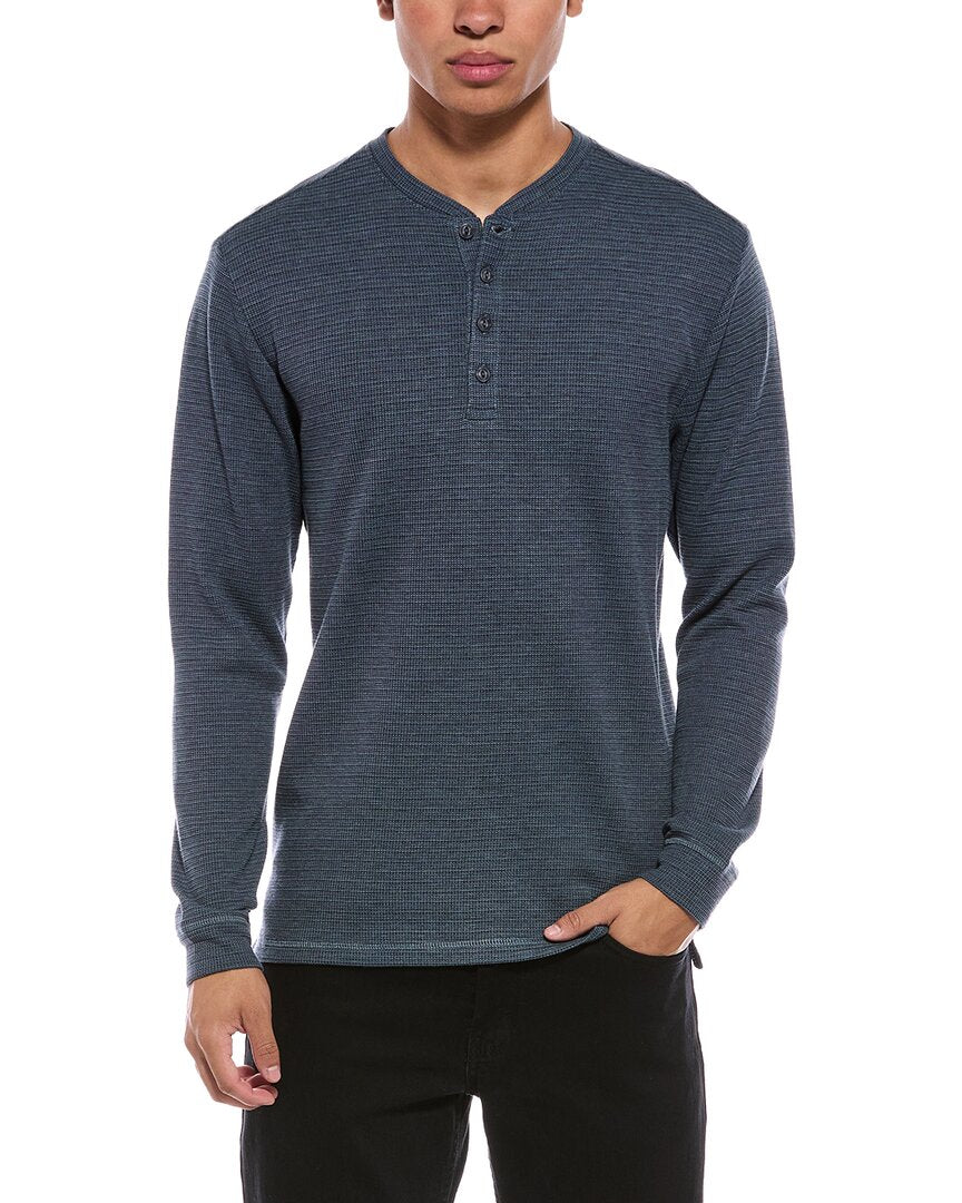 Weatherproof Vintage Variegated Microstripe Waffle Henley