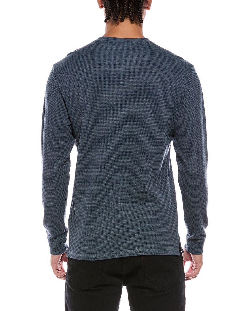 Weatherproof Vintage Variegated Microstripe Waffle Henley
