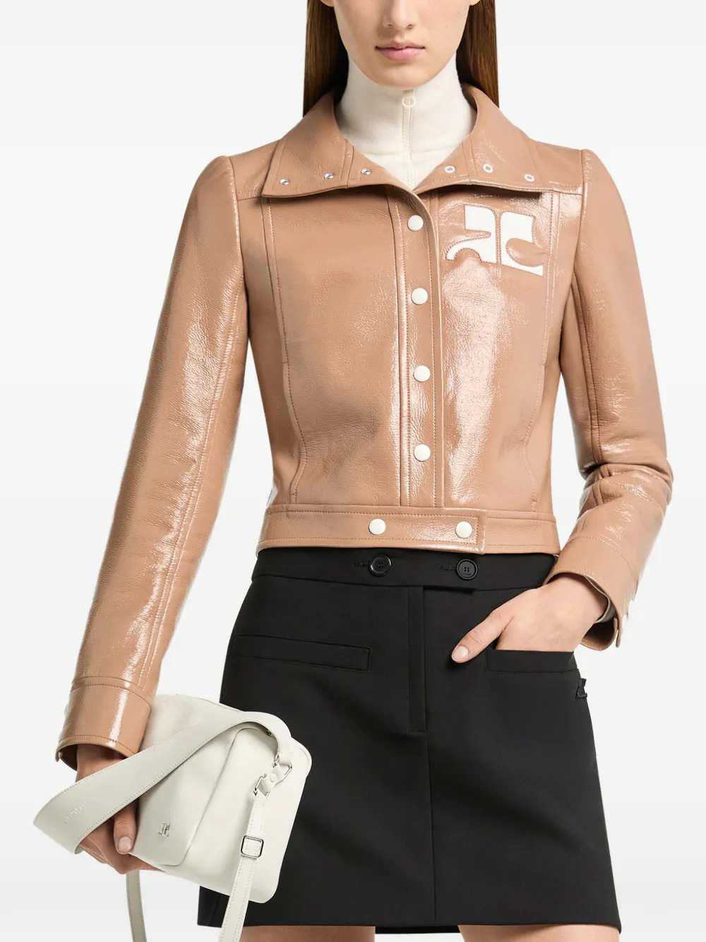 COURREGES Courreges Women Re-Edition Cropped Vinyl Jacket