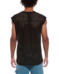 RtA Rta V-Neck Sleeveless Mesh T-Shirt