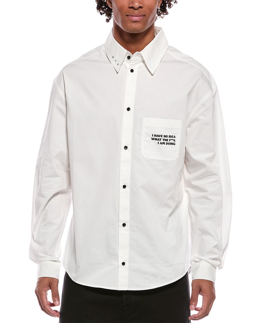 RtA Rta Poplin Slogan Shirt