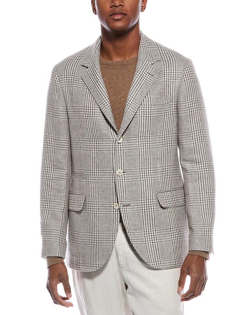 Brunello Cucinelli Brunello Cucinelli Linen, Wool, & Silk-Blend Blazer