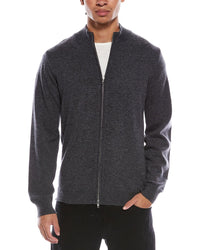 Brodie Cashmere Zip Up Wool & Cashmere-Blend Funnel Neck Cardigan