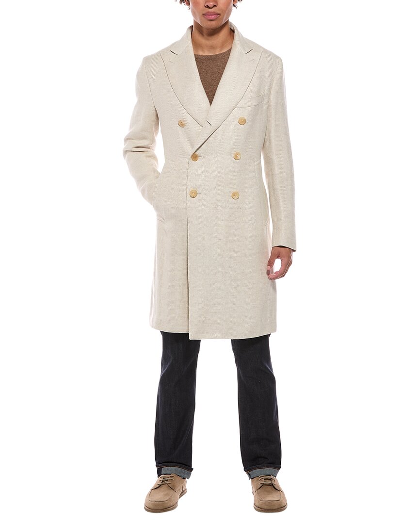 Isaia Isaia Ross Linen Overcoat