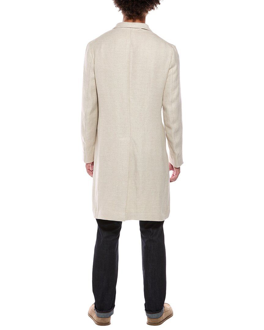 Isaia Isaia Ross Linen Overcoat
