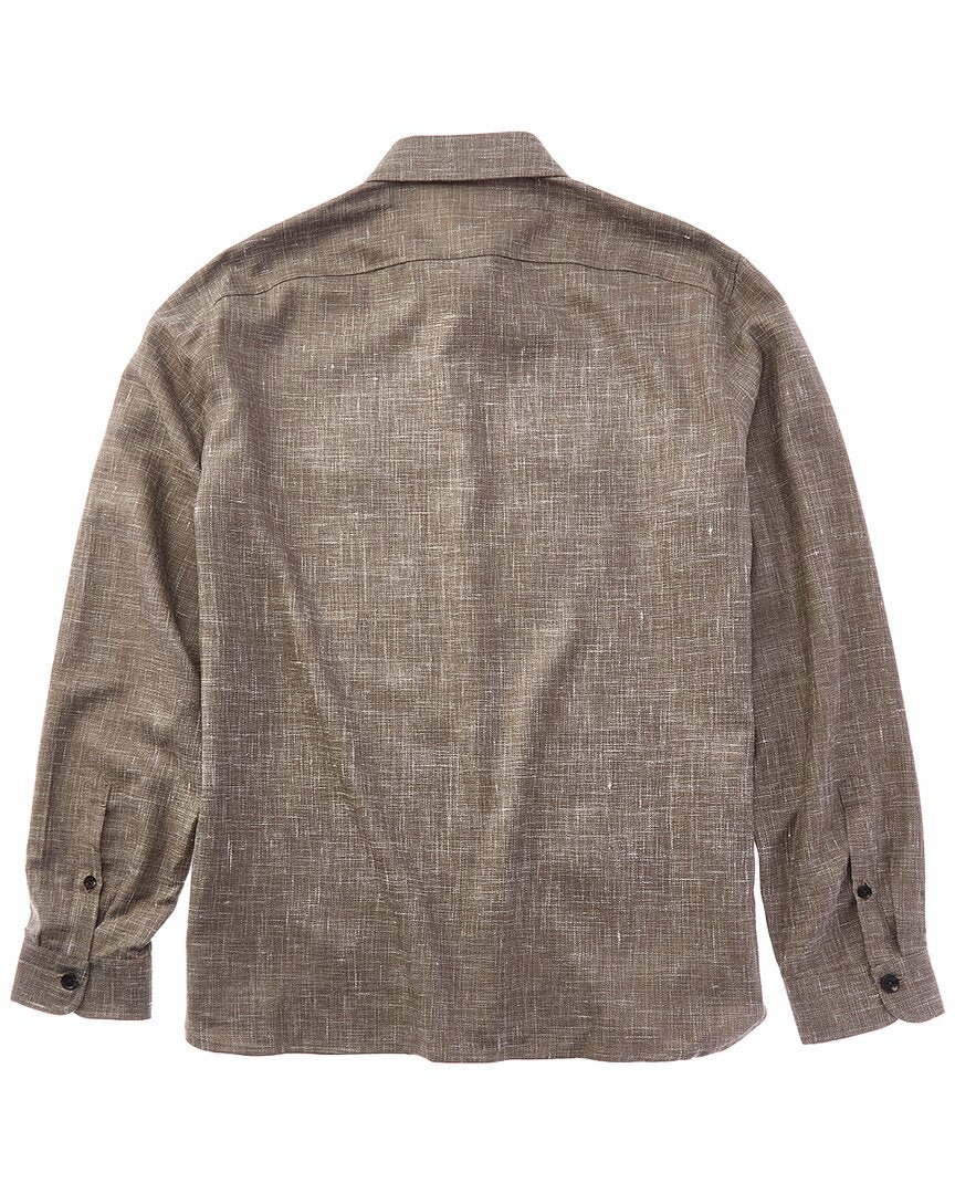Isaia Isaia Wool, Silk & Linen-Blend Overshirt