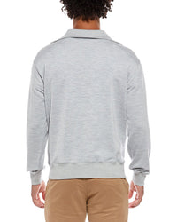 Isaia Isaia Half Zip Army Silk-Blend Pullover