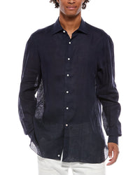 Isaia Isaia Milano Mix Linen Dress Shirt