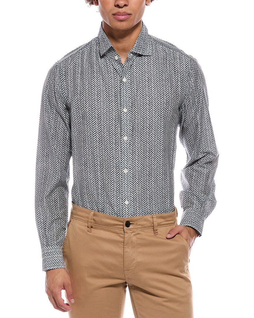 Isaia Isaia Mix Silk-Blend Sport Shirt