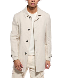 Isaia Isaia Linen-Blend Walking Coat
