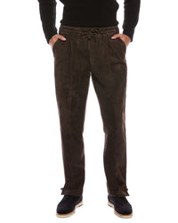 Isaia Isaia Suede Drawstring Pant