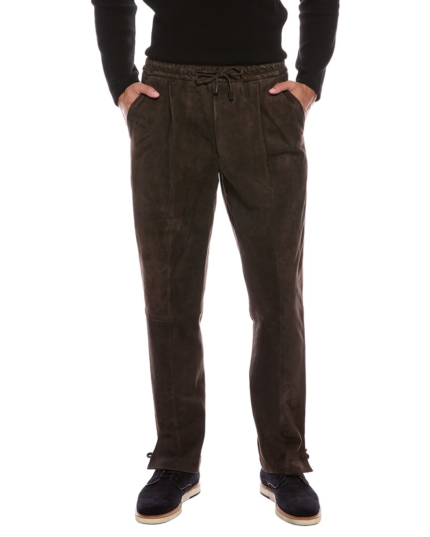 Isaia Isaia Suede Drawstring Pant
