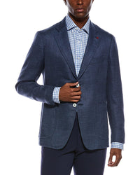 Isaia Isaia Capri Wool, Silk, & Linen-Blend Sport Jacket