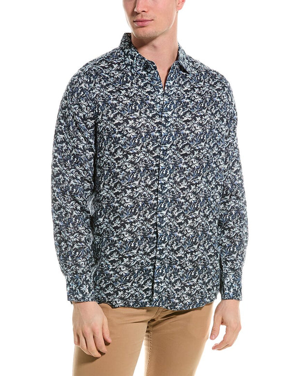 Raffi Tropical Floral Printed Linen Shirt