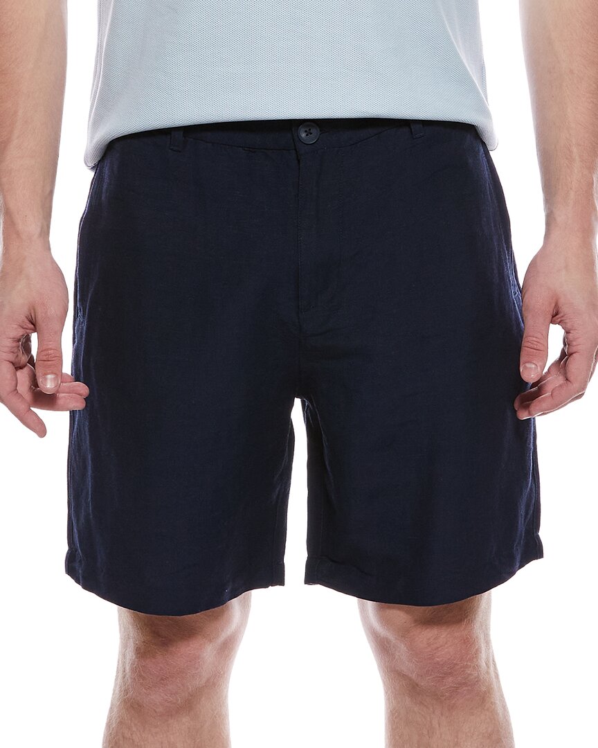 Tahari Woven Flat Front Linen-Blend Short