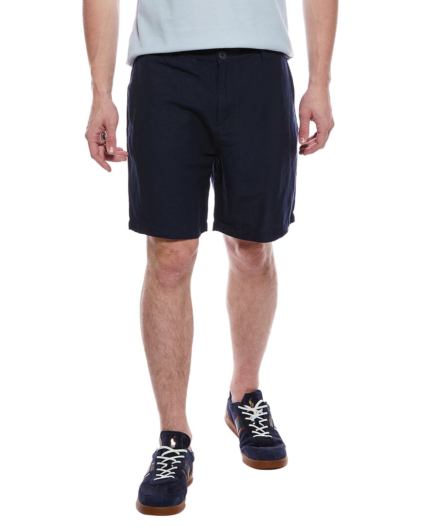 Tahari Woven Flat Front Linen-Blend Short