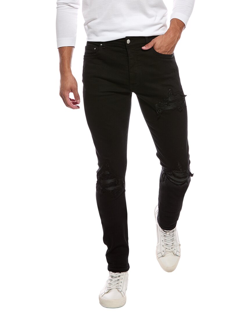 AMIRI Amiri Leather-Trim Skinny Jean