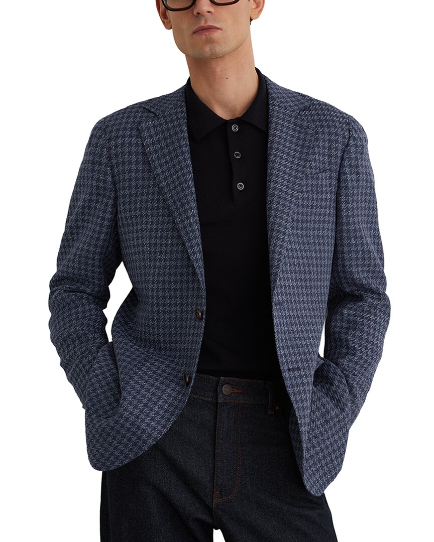 Reiss Reiss Romana Notch Dogtooth Linen & Wool-Blend Formal Jacket