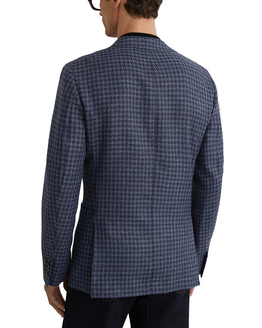 Reiss Reiss Romana Notch Dogtooth Linen & Wool-Blend Formal Jacket