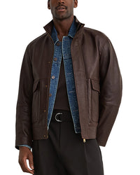 Reiss Reiss Slarten Textured Leather Jacket