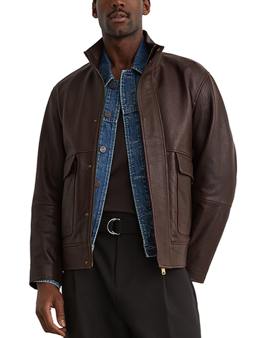 Reiss Reiss Slarten Textured Leather Jacket