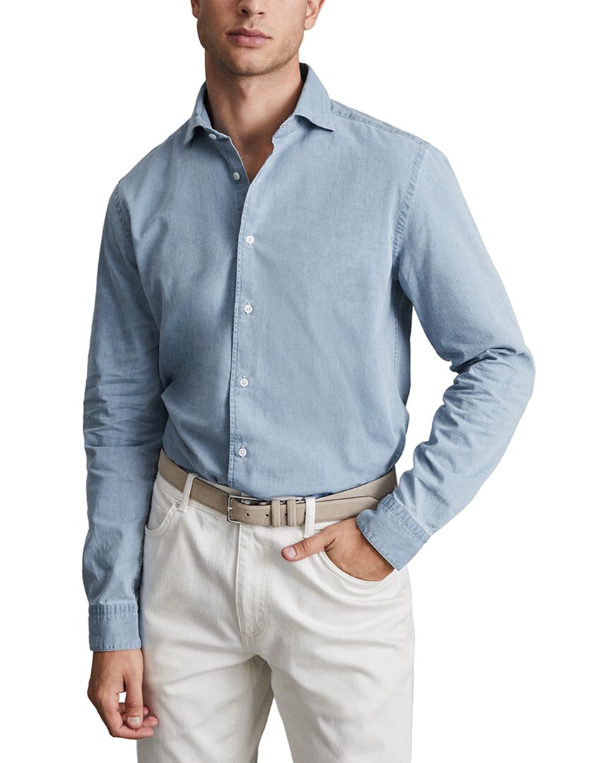 Reiss Reiss Draper Washed Chambray Casual Shirt