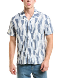Reiss Reiss Hiro Cuban Collar Print Casual Shirt