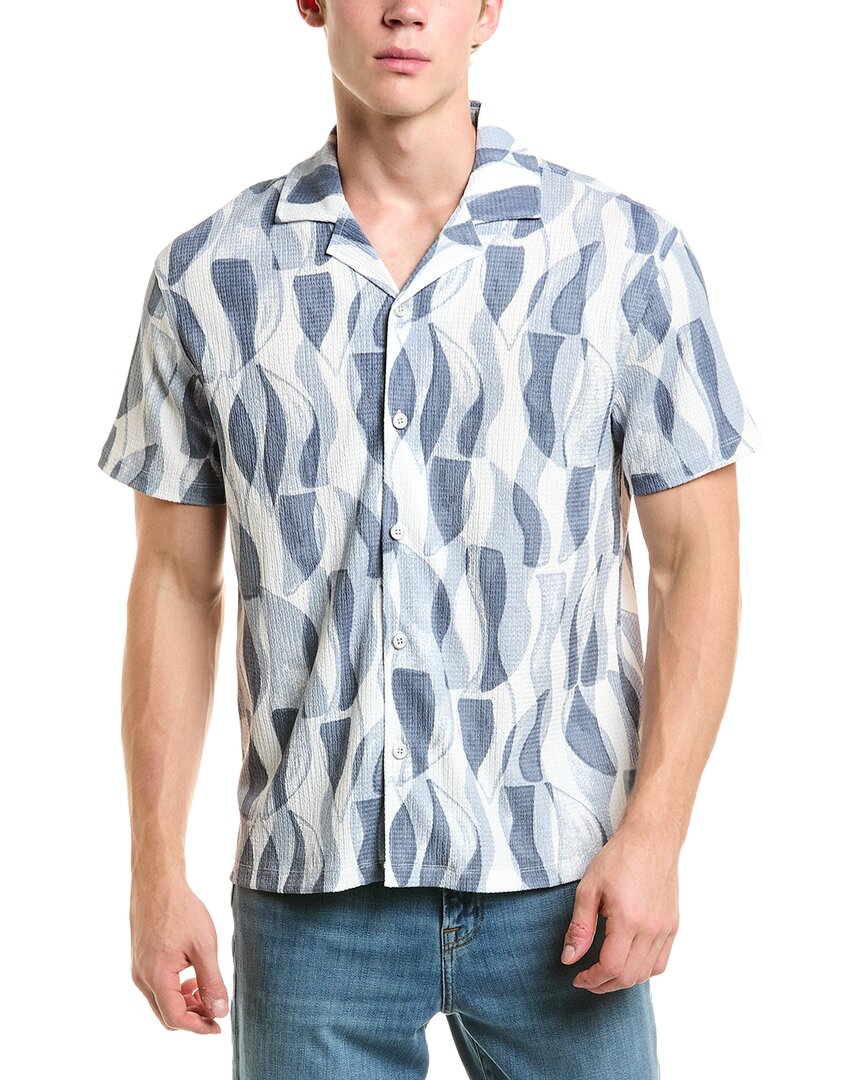 Reiss Reiss Hiro Cuban Collar Print Casual Shirt