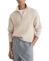 Reiss Reiss Prop Half Zip Ribbed P Sweater