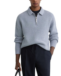 Reiss Reiss Prop Half Zip Ribbed P Sweater