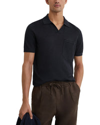 Reiss Reiss Fairmont Open Collar Linen Sweater