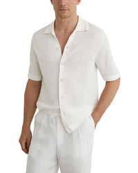 Reiss Reiss Clifton Button Through Linen-Blend Sweater