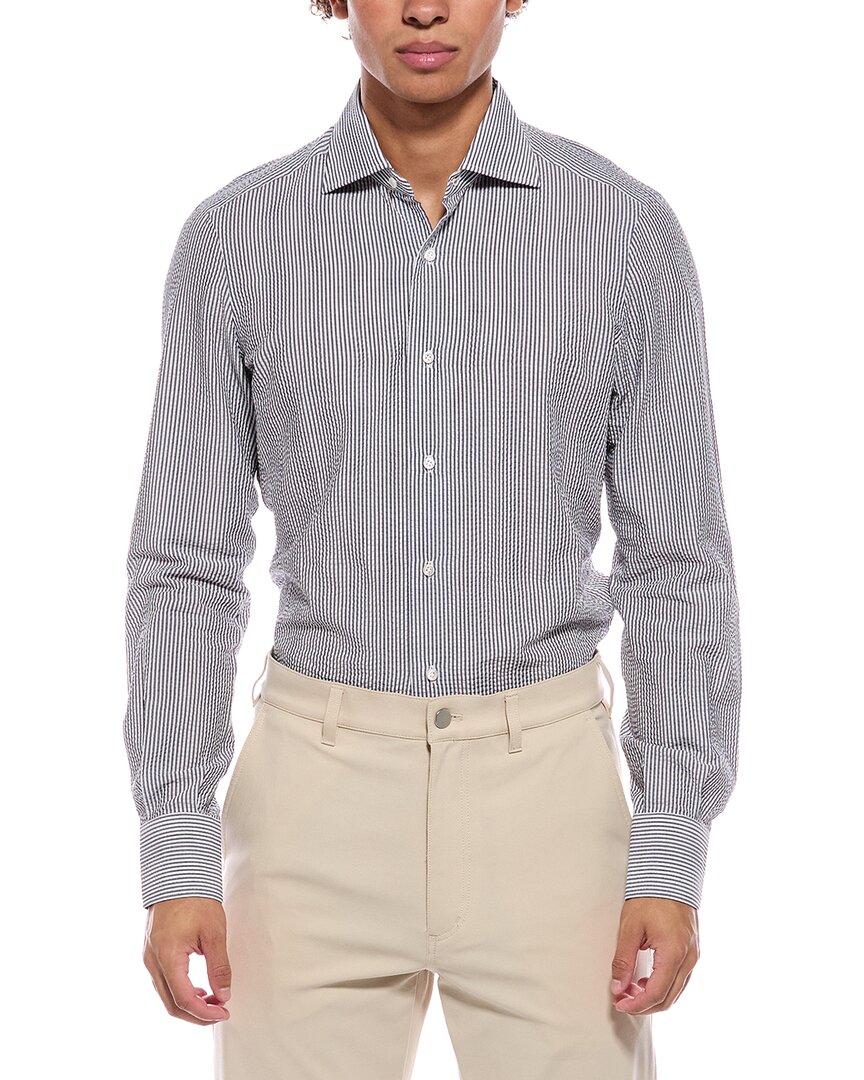 Isaia Isaia Mix Seersucker Dress Shirt