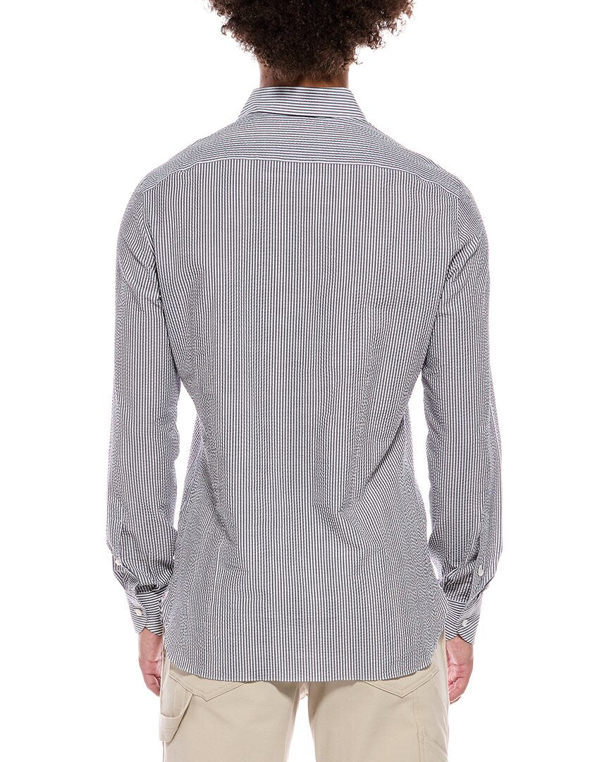 Isaia Isaia Mix Seersucker Dress Shirt